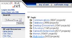 Мультимедийных проектов много, но то ? проекты (скриншот сайта Sourceforge.net).