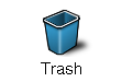 Trash icon, empty.