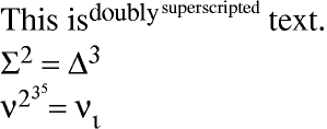 super/subscript example